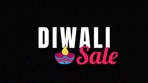 Digitaal Gegenereerde Video Van Diwali Verkoop Tekst Tegen Reflecterende Achtergrond — Stockvideo