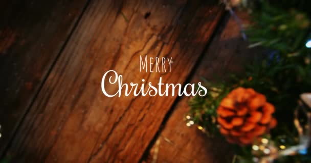 Merry Christmas Metin Noel Dekorasyonu Dijital Olarak Oluşturulan Video — Stok video