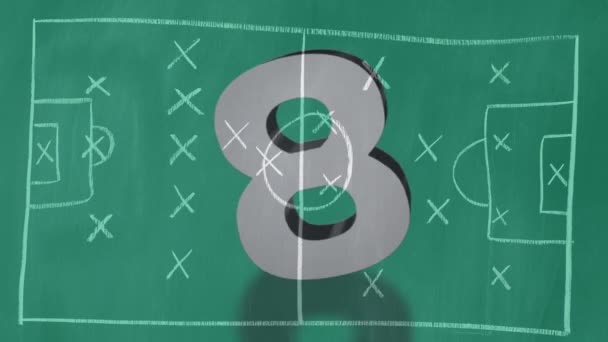 Digitally Generated Countdown Sketch Football Ground — Stock Video