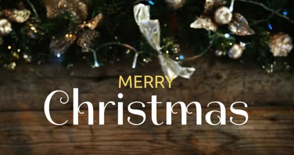 Video Generati Digitalmente Testo Buon Natale Decorazione Natale — Video Stock