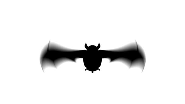 Scary Bat Animation Halloween Transparent Alpha Background — Stock Video