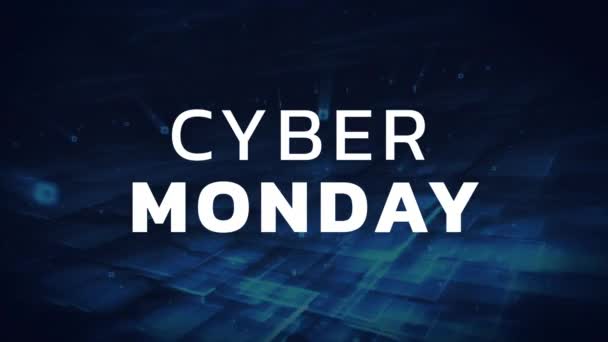 Digitaal Gegenereerd Van Cyber Maandag Teken Tegen Digitale Achtergrond — Stockvideo
