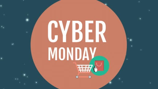 Digitally Generated Cyber Monday Sign Digital Screen — Stock Video