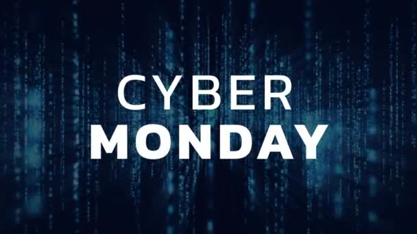 Digitálně Vygenerovaných Cyber Pondělí Znamení Digitálního Pozadí — Stock video