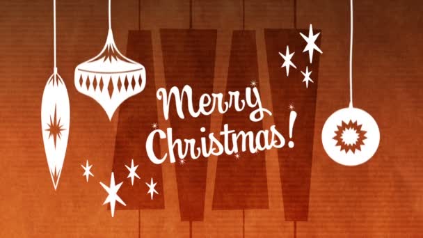 Цифровое Создание Веселого Рождественского Текста Рождественским Украшением — стоковое видео