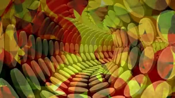 Digitale Composiet Van Abstracte Spiral Tunnel Herfst Laat — Stockvideo