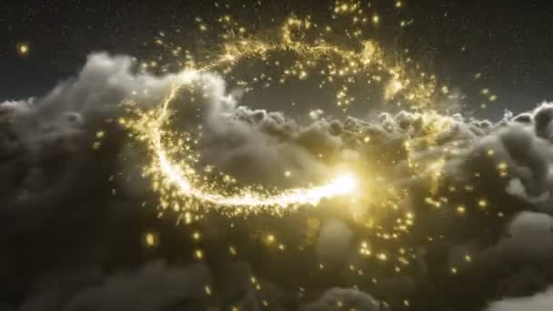 공간으로 하늘을 마법의 반짝이 — 비디오