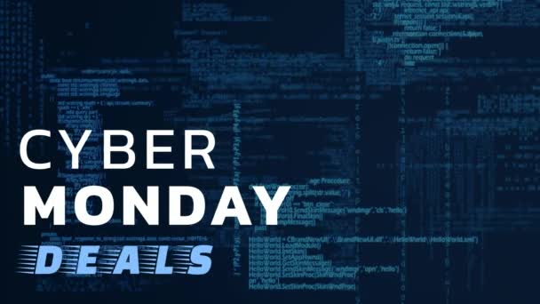 Digitally Generated Video Cyber Monday Text Digital Screen — Stock Video