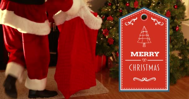 Vidéo Générée Numériquement Texte Noël Heureux Contre Décoration Noël — Video