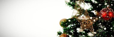 Kopya alanı ile Noel ağacı parçası karşı düşen kar