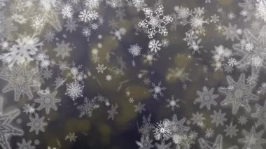 Kar taneleri ve ışıkların dijital bileşik