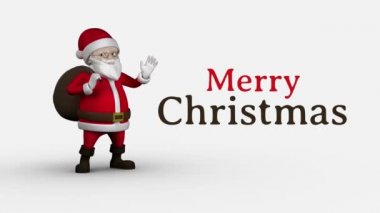 Merry Christmas metin ve Santa dijital bileşik