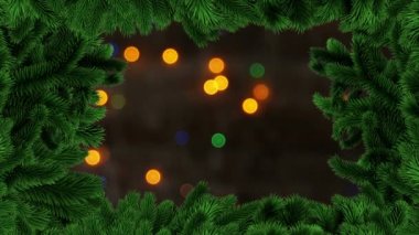 Parlayan ışıklar ile Noel ağacı kenarlığının dijital bileşik