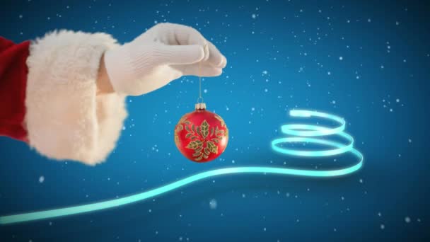 Santa Noel Biblo Noel Ağacı Tutan Dijital Bileşik — Stok video