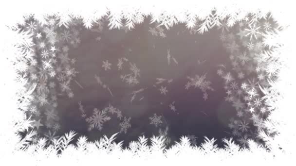 Composito Digitale Fiocchi Neve Che Cadono Bordo Dell Albero Natale — Video Stock