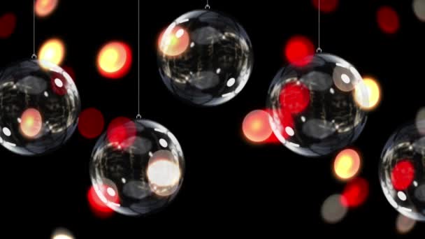 Digital Composite Christmas Baubles Lights — Stock Video