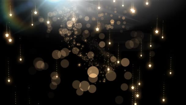 Digital Composite Sparkling Falling Magical Christmas Stars — Stock Video