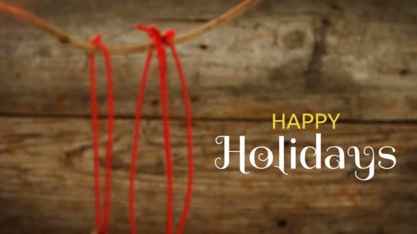 Digitale Composiet Van Happy Holidays Tekst Kerst Bells — Stockvideo