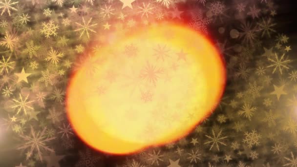 輝く暖かい炎とクリスマスのための雪のデジタル合成 — ストック動画