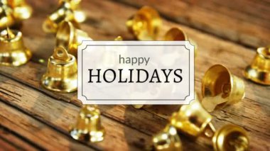 Mutlu tatiller metin ve Noel çanları dijital bileşik