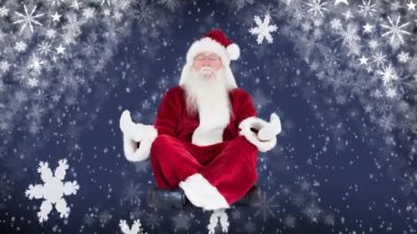 Santa kar taneleri ile meditasyon dijital bileşik