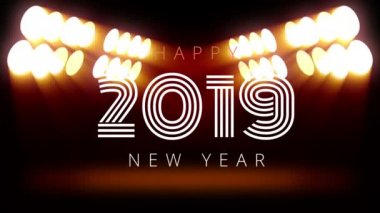 Mutlu yeni yıl ve ışıkların dijital bileşik 