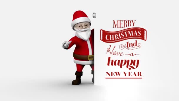 Composto Digital Feliz Natal Feliz Ano Novo Texto Com Placa — Vídeo de Stock