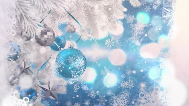 雪の結晶や装飾品のデジタル合成 — ストック動画