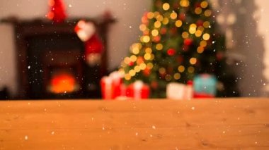 Yükseliyor kar ve Noel ev dijital bileşik