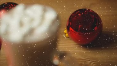 Yükseliyor kar Noel dekorasyonu ile dijital bileşik