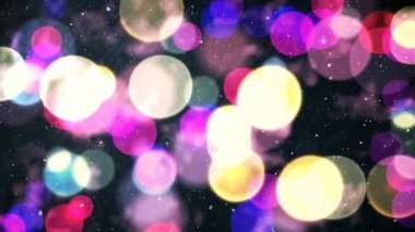 Yükseliyor kar bokeh açık Noel daireler ile dijital bileşik