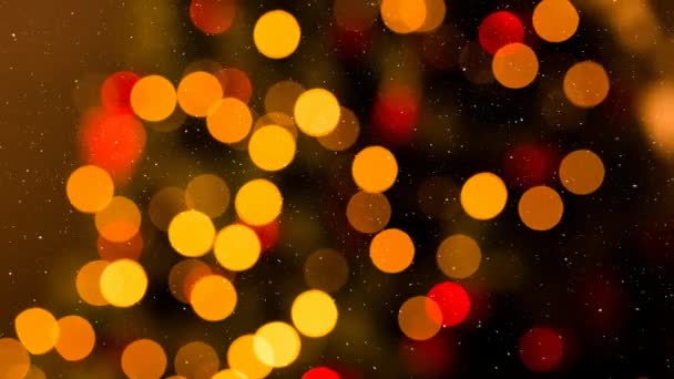 Compuesto Digital Nieve Cayendo Luces Navidad — Vídeos de Stock