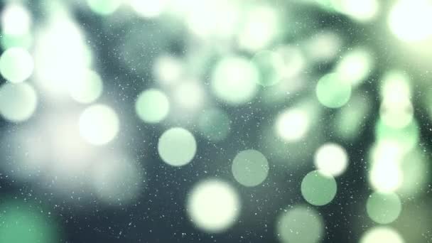 Compuesto Digital Nieve Cayendo Con Luz Bokeh Círculos Navidad — Vídeos de Stock