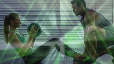 Rus büküm egzersiz yaparak uygun çiftin dijital bileşik 