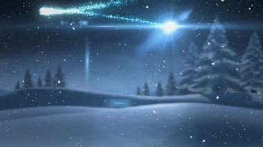 Kar kış manzarası üzerinden ile video kompozisyon