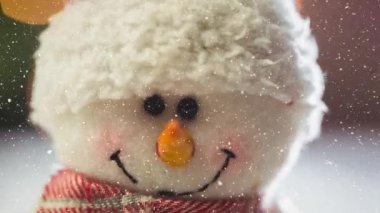 Yükseliyor kar Noel kardan adam dekorasyonu ile dijital bileşik