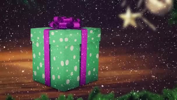 Digitális Kompozit Hulló Karácsonyi Ajándék — Stock videók