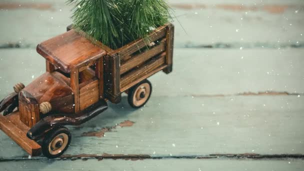 Composite Numérique Voiture Modèle Avec Arbre Noël Sur Charge Sont — Video