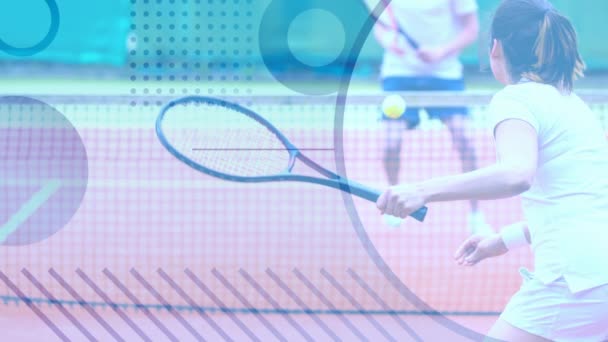 Digitales Zusammenspiel Von Tennisspielern — Stockvideo