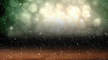 Yükseliyor kar bokeh açık Noel daireler ve alan ile dijital bileşik 