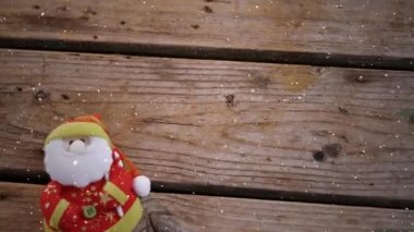 Noel baba bebek ile resepsiyon üzerine düşen kar ile video kompozisyon