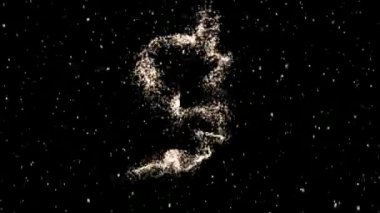 Video kompozisyon geri sayım animasyon üzerine düşen kar ile dijital bileşik