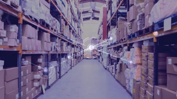 Digital Composite Warehouse Combined Animation Connection — Stock Video