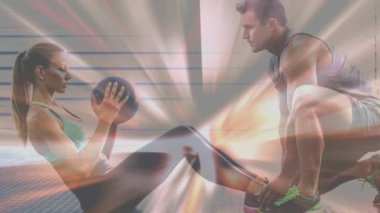 Rus büküm egzersiz yaparak uygun çiftin dijital bileşik 