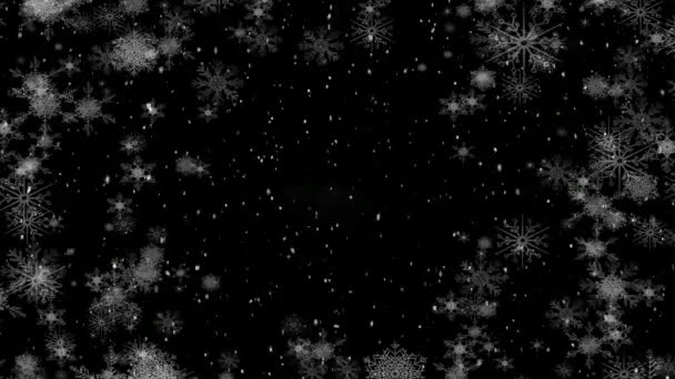Cyfrowy Kompozytowy Śniegu Spadające Płatki Śniegu — Wideo stockowe