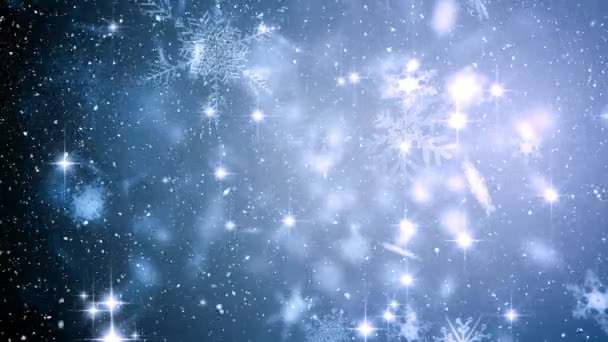 Compuesto Digital Nieve Cayendo Con Copos Nieve Navidad — Vídeo de stock