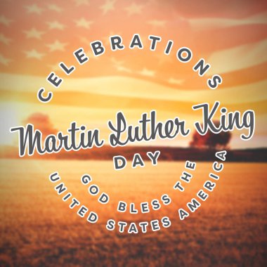 Martin Luther king günü kompozit görüntü karşı dijital olarak Amerikan bayrağı dalgalanan oluşturulan