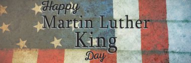 mutlu Martin Luther King günü katlanmış Amerikan bayrağı karşı