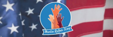 Martin Luther king günü eller karşı bayrak çizgileri ve yıldız ile