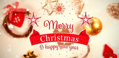 Noel kartı birkaç Noel süsleri yakın çekim karşı